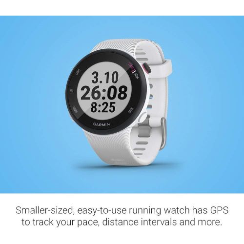 가민 Garmin Forerunner 45S, 39mm Easy-to-use GPS Running Watch with Coach Free Training Plan Support, White