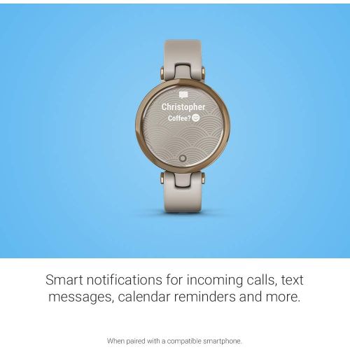 가민 Garmin Lily, Small GPS Smartwatch with Touchscreen and Patterned Lens, Rose Gold and Light Tan