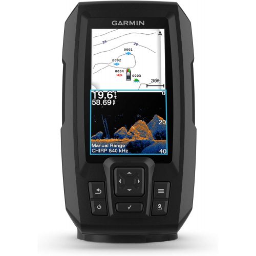 가민 [무료배송]가민 피쉬파인더 어군탐지기 Garmin Striker Vivid 4cv, Easy-to-Use 4-inch Color Fishfinder and Sonar Transducer, Vivid Scanning Sonar Color Palettes (010-02550-00)