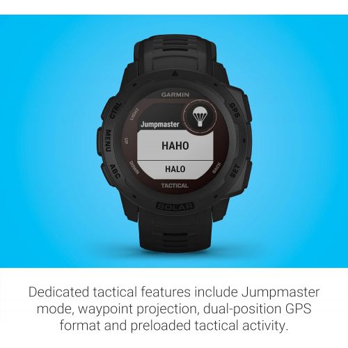 가민 [아마존베스트]Garmin Instinct Solar Tactical, Solar-Powered Rugged Outdoor Smartwatch with Tactical Features, Built-in Sports Apps and Health Monitoring, Black