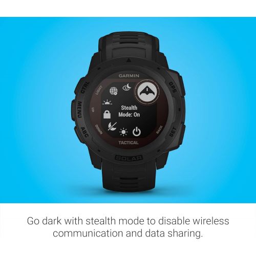 가민 [아마존베스트]Garmin Instinct Solar Tactical, Solar-Powered Rugged Outdoor Smartwatch with Tactical Features, Built-in Sports Apps and Health Monitoring, Black