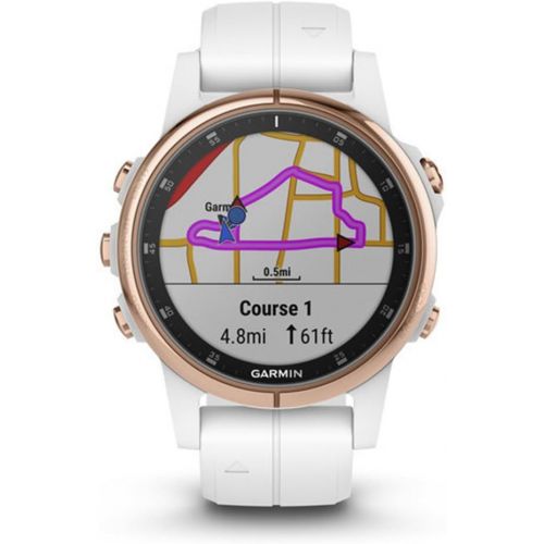 가민 [아마존베스트]Garmin fenix 5S Plus, Smaller-Sized Multisport GPS Smartwatch, Features Color Topo Maps, Heart Rate Monitoring, Music and Contactless Payment, White/Rose Gold