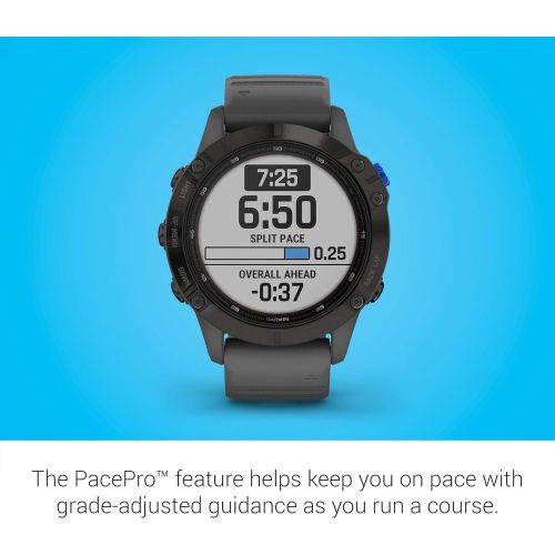 가민 [아마존베스트]Garmin fenix 6 Pro Solar, Solar-Powered Multisport GPS Watch, Advanced Training Features and Data, Black with Slate Gray Band, Black with Slate Band