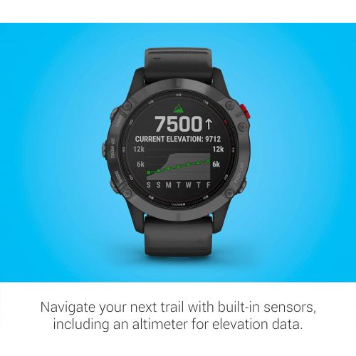 가민 [아마존베스트]Garmin fenix 6 Pro Solar, Solar-Powered Multisport GPS Watch, Advanced Training Features and Data, Slate Gray with Black Band
