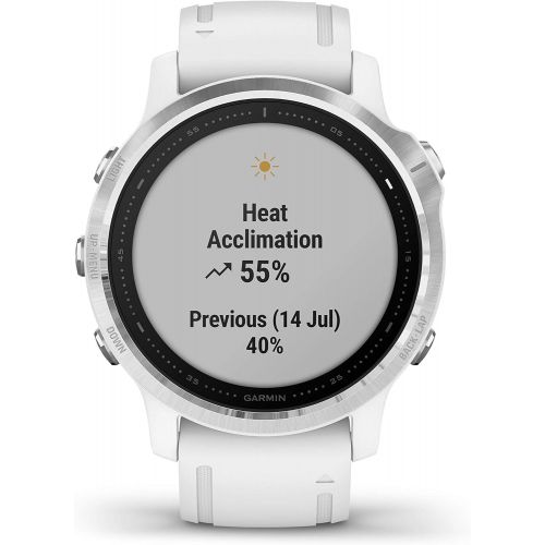 가민 [아마존베스트]Garmin fenix 6S, Premium Multisport GPS Watch, Smaller-Sized, Heat and Altitude Adjusted V02 Max, Pulse Ox Sensors and Training Load Focus, White