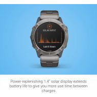 [아마존베스트]Garmin fenix 6X Pro Solar, Premium Multisport GPS Watch with Solar Charging, Features Mapping, Music, Grade-Adjusted Pace Guidance and Pulse Ox Sensors, Titanium