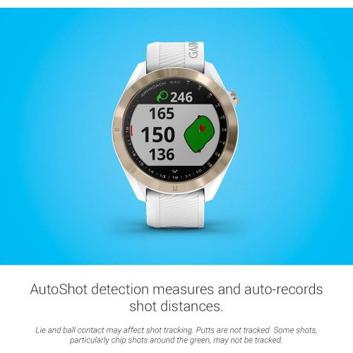 가민 [아마존베스트]Garmin Approach S40, Stylish GPS Golf Smartwatch, Lightweight With Touchscreen Display, White/Light Gold