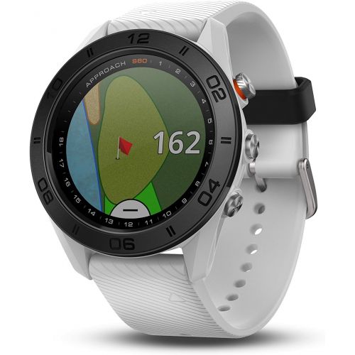 가민 [아마존베스트]Garmin Approach S60, Premium GPS Golf Watch with Touchscreen Display and Full Color CourseView Mapping, White w/ Silicone Band