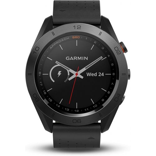 가민 [아마존베스트]Garmin Approach S60, Premium GPS Golf Watch with Touchscreen Display and Full Color CourseView Mapping, Black w/ Leather Band