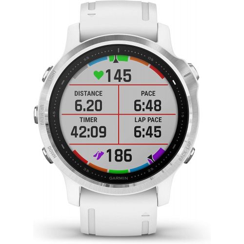 가민 [아마존베스트]Garmin fenix 6X Sapphire, Premium Multisport GPS Watch, Features Mapping, Music, Grade-Adjusted Pace Guidance and Pulse Ox Sensors, Black with Brown Leather Band