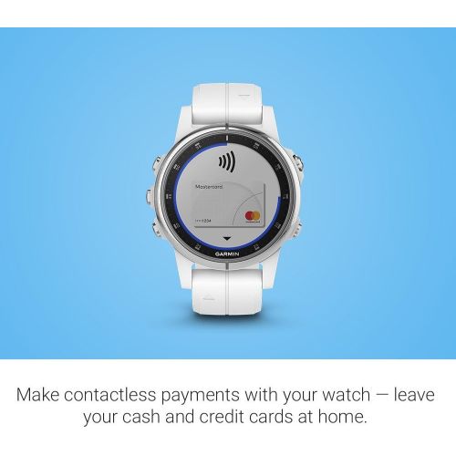 가민 [아마존베스트]Garmin fenix 5S Plus, Smaller-Sized Multisport GPS Smartwatch, Features Color Topo Maps, Heart Rate Monitoring, Music and Contactless Payment, White/Silver