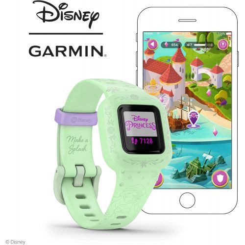 가민 Garmin vivofit jr. 3, Fitness Tracker for Kids, Swim-Friendly, Up To 1-year Battery Life, Disney The Little Mermaid