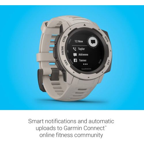 가민 Garmin 010-02064-01 Instinct, Rugged Outdoor Watch with GPS, Features Glonass and Galileo, Heart Rate Monitoring and 3-Axis Compass, Tundra