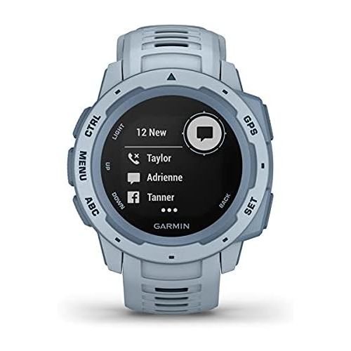 가민 Garmin Instinct, Rugged Outdoor Watch with GPS, Features GLONASS and Galileo, Heart Rate Monitoring and 3-Axis Compass, Sea Foam