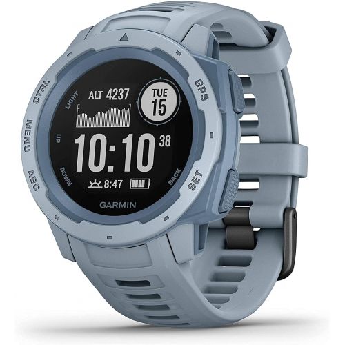 가민 Garmin Instinct, Rugged Outdoor Watch with GPS, Features GLONASS and Galileo, Heart Rate Monitoring and 3-Axis Compass, Sea Foam