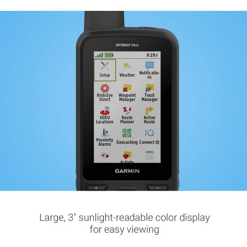 가민 Garmin GPSMAP 66st, Rugged Multisatellite Handheld with Sensors and Topo Maps, 3 Color Display