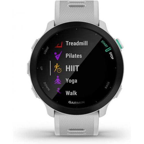 가민 Garmin Forerunner 55, GPS Running Watch with Daily Suggested Workouts, Up to 2 weeks of Battery Life, White