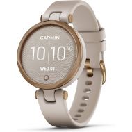 Garmin Lily, Small GPS Smartwatch with Touchscreen and Patterned Lens, Rose Gold and Light Tan