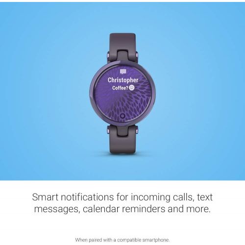 가민 Garmin Lily, Small GPS Smartwatch with Touchscreen and Patterned Lens, Dark Purple