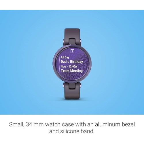가민 Garmin Lily, Small GPS Smartwatch with Touchscreen and Patterned Lens, Dark Purple