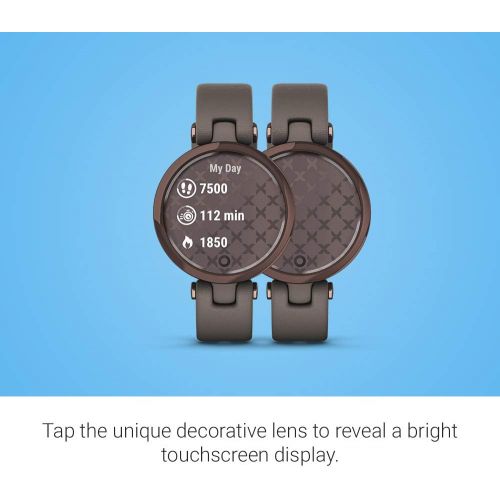 가민 Garmin Lily, Small GPS Smartwatch with Touchscreen and Patterned Lens, Dark Bronze