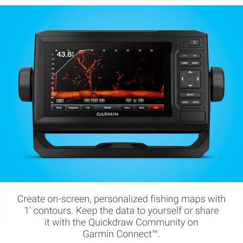 가민 Garmin ECHOMAP UHD 63cv, Keyed Chartplotter with U.S. LakeVu? g3 and GT24UHD-TM transducer