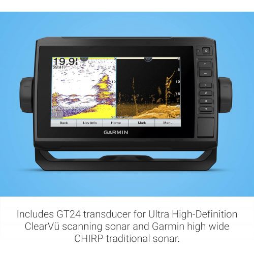 가민 [아마존베스트]Garmin ECHOMAP UHD 73cv, 7 Keyed-Assist Chartplotter with U.S. LakeVu g3 and GT24UHD-TM transducer