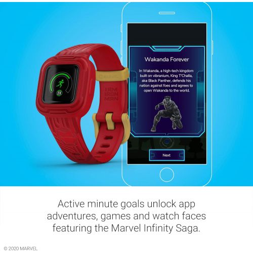 가민 [아마존베스트]Garmin vivofit jr. 3, Fitness Tracker for Kids, Swim-Friendly, Up to 1-Year Battery Life, Marvel Iron Man