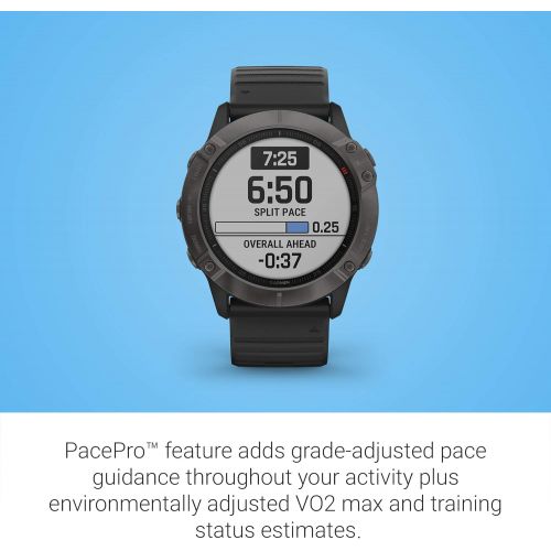 가민 [아마존베스트]Garmin fenix 6X Sapphire, Premium Multisport GPS Watch, features Mapping, Music, Grade-Adjusted Pace Guidance and Pulse Ox Sensors, Dark Gray with Black Band