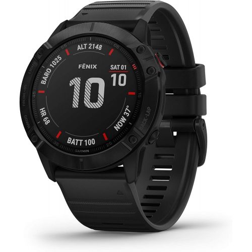 가민 [아마존베스트]Garmin fenix 6X Sapphire, Premium Multisport GPS Watch, features Mapping, Music, Grade-Adjusted Pace Guidance and Pulse Ox Sensors, Dark Gray with Black Band
