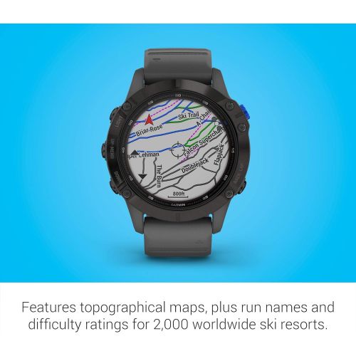 가민 [아마존베스트]Garmin fenix 6 Pro Solar, Solar-Powered Multisport GPS Watch, Advanced Training Features and Data, Black with Slate Gray Band, Black with Slate Band