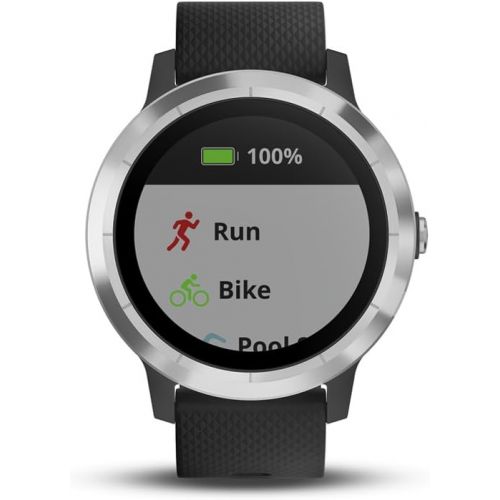 가민 [아마존베스트]Garmin 010-01769-01 Vivoactive 3, GPS Smartwatch with Contactless Payments and Built-In Sports Apps, Black with Silver Hardware