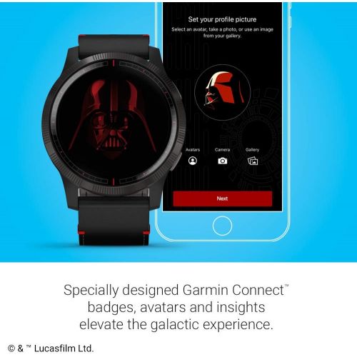가민 [아마존베스트]Garmin Legacy Saga Series, Star Wars Darth Vader Inspired Premium Smartwatch, Includes a Darth Vader Inspired App Experience, 45mm, 010-02174-51