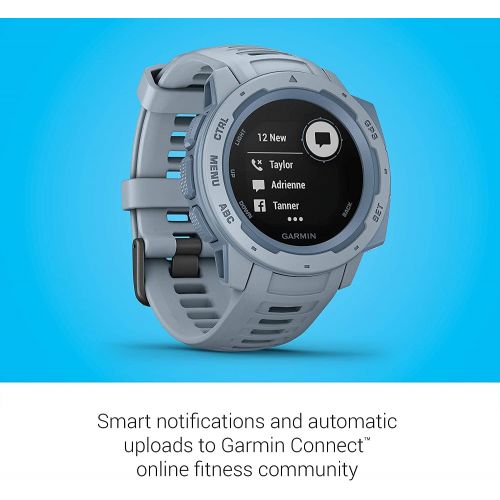 가민 Garmin Instinct, Rugged Outdoor Watch with GPS, Features GLONASS and Galileo, Heart Rate Monitoring and 3-Axis Compass, Sea Foam