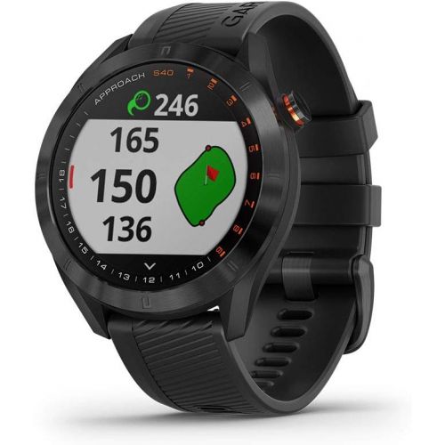 가민 Garmin Approach S40, Stylish GPS Golf Smartwatch, Lightweight with Touchscreen Display, Black