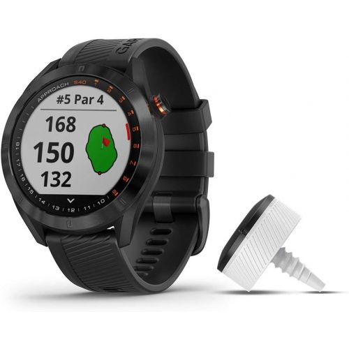 가민 Garmin Approach S40 Bundle, Stylish GPS Golf Smartwatch, Includes Three CT10 Club Trackers, Black