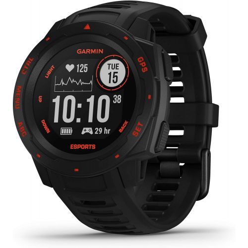 가민 Garmin Instinct Esports Edition, GPS Gaming Smartwatch with Esports Activity Profile, Broadcast Your Stress Level and Heart Rate to Game Streams via Str3AMUP!