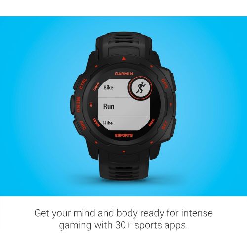 가민 Garmin Instinct Esports Edition, GPS Gaming Smartwatch with Esports Activity Profile, Broadcast Your Stress Level and Heart Rate to Game Streams via Str3AMUP!