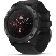Garmin fenix 5 Plus, Premium Multisport GPS Smartwatch, Features Color Topo Maps, Heart Rate Monitoring, Music and Contactless Payment, Black with Black Band