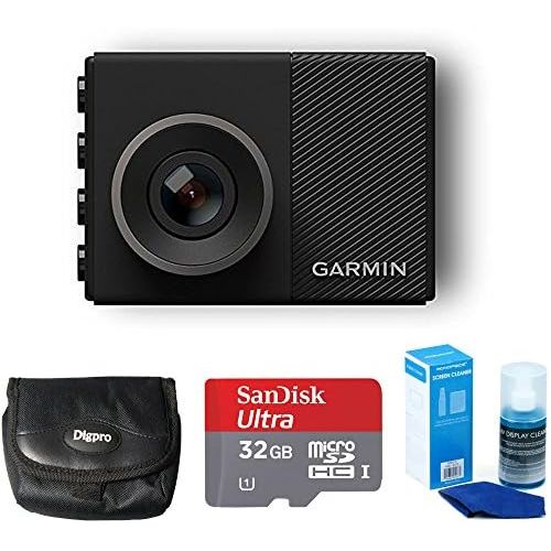 가민 Garmin Dash Cam 45 Bundle with 32GB microSDHC Memory Card, Universal Screen Cleaning, and Ultra-Compact Carrying Case