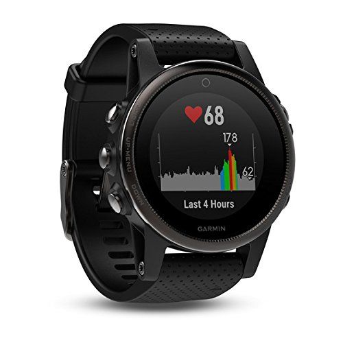 가민 Garmin fnix 5s, Premium and Rugged Smaller-Sized Multisport GPS Smartwatch, Sapphire Glass, Black