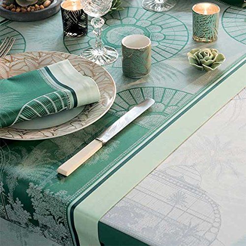  Garnier-Thiebaut Garnier Thiebaut 33306 Serres Royales Vert Empire Tablecloth Tablelcoth, 69x100,