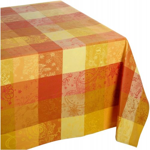  Garnier-Thiebaut Garnier Thiebaut Mille Couleurs 100% two-ply twisted cotton 71-Inch by 71-Inch Tablecloth, Soleil, Made in France