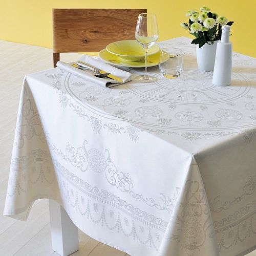  Garnier-Thiebaut Eloise Sienne French Tablecloth, 96 Inches x 149 Inches, 100% Cotton, French Heritage Collection