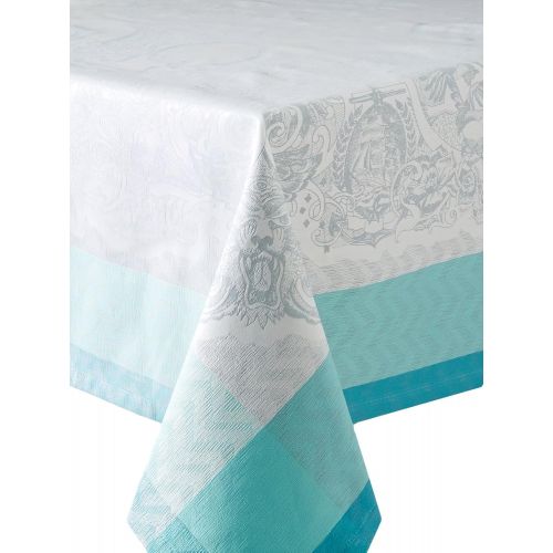  Garnier-Thiebaut Garnier Thiebaut Mysterieuse Tablecloth, 69 by 69, Emeraude, Green Sweet Stain Resistant Cotton, Made in France