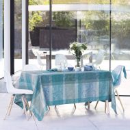Garnier-Thiebaut, Mille Dentelles (1000 Laces), Turquoise French Jacquard Tablecloth, 71 Inches x 118 Inches, 100% Cotton