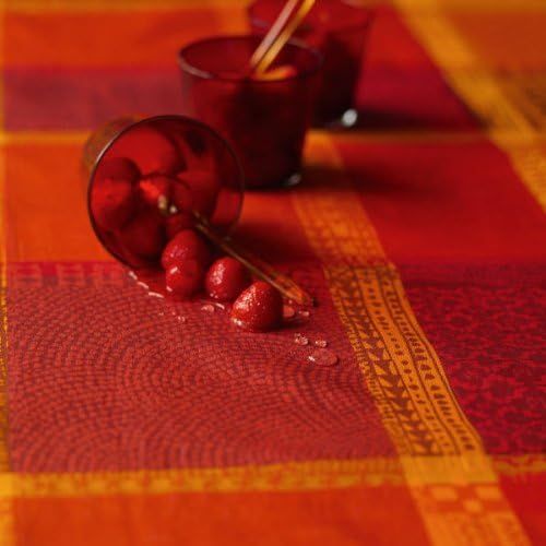  Garnier-Thiebaut Coated Tablecloth Mille Wax Ketchup 69 x 98 Oblong