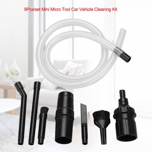  Garosa 9Pcs/Set Auto Detailing Brush Set Car Vehicle Cleaning Kit Universal Vacuum Cleaner Attachments Micro...