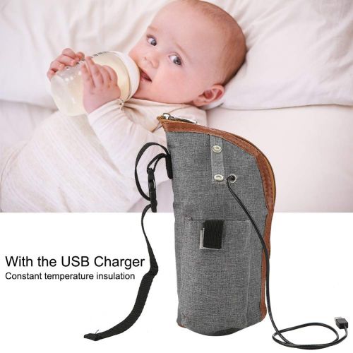  Garosa USB Babyflaschenwaermer Tragbar Milchwaermer Heizung Saeuglingsflasche Flasche Reise Abdeckung Isolierung Thermostat Speisenheizung