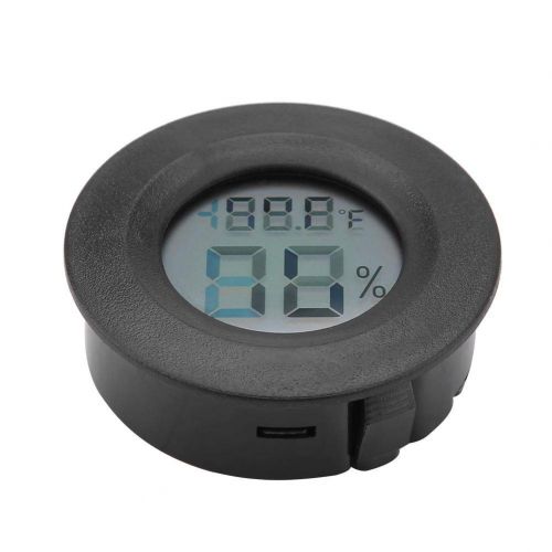  Garosa Mini-Digital-Hygrometer-Thermometer-Innenlufttemperatur-Monitor mit grosser LCD-Anzeige und Hintergrundbeleuchtung fuer Reptil(Black)